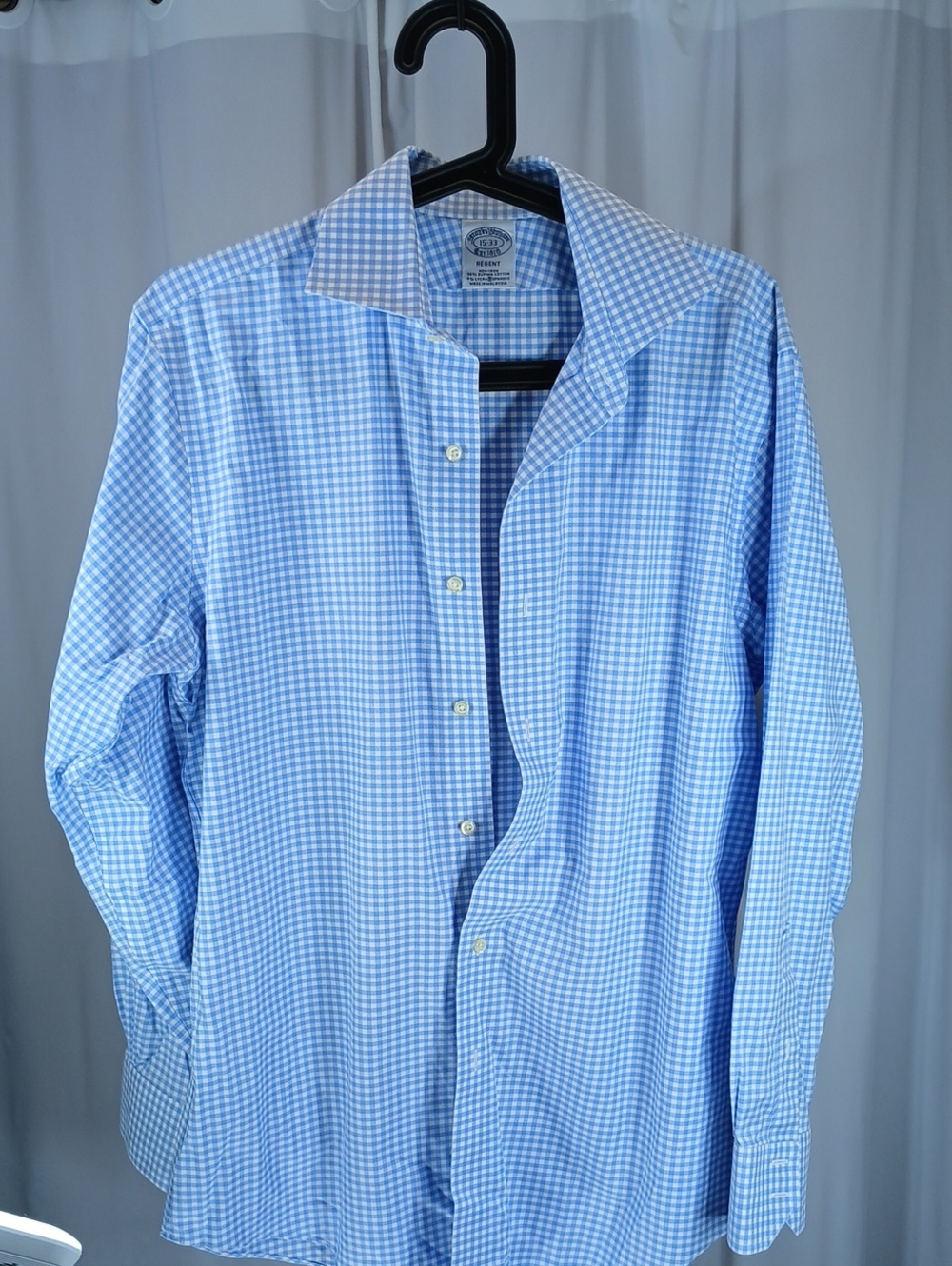 Brooks Brothers Light Blue mens Gingham Dress Shirt